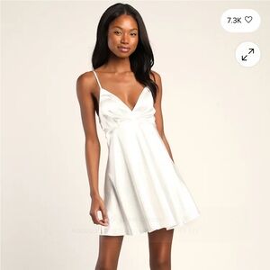 Lulus Elegant Cream Slip Dress
